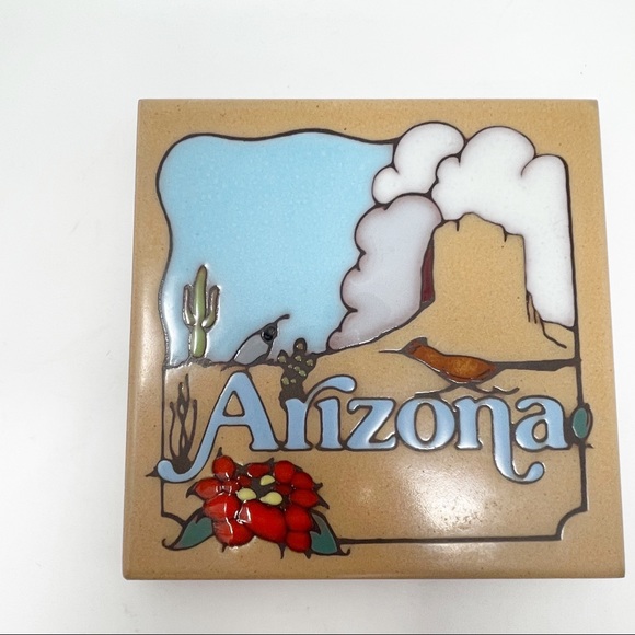 Vintage MASTERWORKS Ceramic Tile Trivet ARIZONA